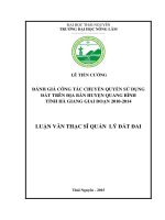 Đánh giá công tác chuyển quyền sử dụng đất trên địa bàn huyện quang bình tỉnh hà giang giai đoạn 2010   2014 