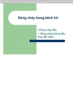 BÀI GIẢNG DÒNG CHẢY TRONG KÊNH hở 