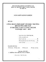 skkn CÔNG đoàn PHỐI hợp với HIỆU TRƯỞNG bồi DƯỠNG đội NGŨ ở TRƯỜNG THPT LONG THÀNH  