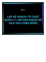 BÀI GIẢNG lập kế HOẠCH tổ CHỨC QUẢN lý lâm sản NGOÀI gỗ dựa vào CỘNG ĐỒNG 