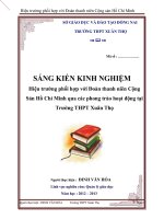 skkn Hiệu trưởng phối hợp với Đoàn thanh niên Cộng Sản Hồ Chí Minh qua các phong trào hoạt động tại Trường THPT Xuân Thọ.