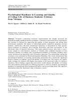 Psychological Hardiness in Learning and Quality of College Life of Business Students: Evidence from Vietnam