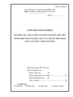 skkn KẾT HỢP VIỆC TĂNG CƯỜNG GIÁO DỤC ĐẠO ĐỨC HỌC VIÊN TRONG BIỆN PHÁP TỔ CHỨC, QUẢN LÝ CHUYÊN MÔN NHẰM NÂNG CAO CHẤT LƯỢNG GIÁO DỤC.