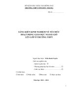 skkn HOẠT ĐỘNG GIÁO DỤC NGOÀI GIỜ LÊN LỚP Ở TRƯỜNG THPT