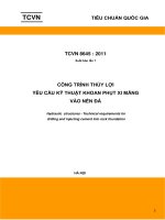 CÔNG TRÌNH THỦY lợi  yêu cầu kỹ THUẬT KHOAN PHỤT XI MĂNG vào nền đá 