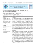 Xây dựng hệ thống hỗ trợ khuyến nông qua mạng thông tin di động