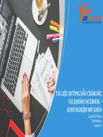 Tài liệu hướng dẫn chăm sóc tài khoản facebook và kinh nghiệm mở khóa