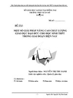skkn một số GIẢI PHÁP NÂNG CAO CHẤT LƯỢNG GIÁO dục đạo đức CHO học SINH THPT TRONG GIAI đoạn HIỆN NAY 