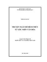 Truyện ngắn đỗ bích thuý từ góc nhìn văn hoá (LV01783)