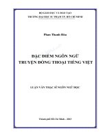 Đặc điểm ngôn ngữ truyện đồng thoại tiếng việt 