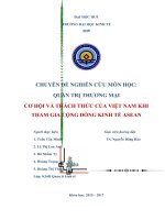 Cơ hội và thách thức của việt nam khi tham gia cộng đồng kinh tế ASEAN