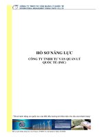 HỒ SƠ NĂNG LỰC CÔNG TY TNHH TƯ VẤN QUẢN LÝ QUỐC TẾ (IMC)