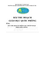 Bài thu hoạch giáo dục quốc phòng  BẢN THU HOẠCH THÔNG QUA BUỔI NGOẠI KHOÁ ĐỀN GIÓNG