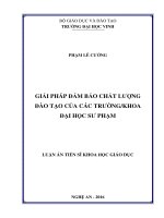 Giải pháp đảm bảo chất lượng đào tạo của các trườngkhoa đại học sư phạm