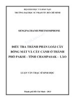 Điều tra thành phần loài cây bóng mát và cây cảnh ở thành phố pakse   tỉnh champasak   lào 