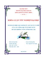 ĐÁNH GIÁ HIỆU QUẢ KINH tế sản XUẤT cà PHÊ của các NÔNG hộ ở xã PHÚ XUÂN HUYỆN KRÔNG NĂNG TỈNH đắk lắk