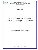 Phát triển nền kinh tế biển tỉnh cà mau   thực trạng và giải pháp 