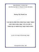 Vận dụng phương pháp dạy học theo góc phần hóa học vô cơ lớp 11 theo quan điểm dạy học phân hóa 