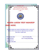 Đánh giá hiệu quả kinh tế mô hình nuôi cá trắm cỏ trong lồng tại xã quảng thọ, huyện quảng điền, tỉnh thừa thiên huế