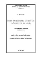 Luận văn thạc sĩ nghiên cứu phương pháp lọc nhiễu ảnh và ứng dụng cho ảnh tài liệu 