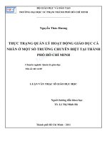 Thực trạng quản lý hoạt động giáo dục cá nhân ở một số trường chuyên biệt tại thành phố hồ chí minh 