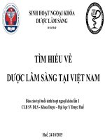 Tìm hiểu về dược lâm sàng tại việt nam