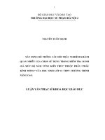 Xây dựng hệ thống câu hỏi trắc nghiệm khách quan nhiều lựa chọn sử dụng trong kiểm tra đánh giá mức độ nắm vững kiến thức thuộc phần thấu kính mỏng của học sinh lớp 11 THPT chương trình nâng cao (LV00220) 
