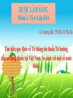 Tìm hiểu quy định về tờ thông tin thuốc/tờ hướng dẫn sử dụng thuốc tại việt nam  so sánh với một số nước khác