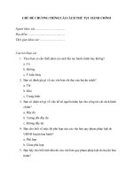 MẪU KHẢO SÁT VỀ CHỦ ĐẾ CHƯƠNG TRÌNH CẢI CÁCH THỦ tục HÀNH CHÍNH