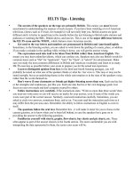 IELTS listening tips (bí quyết cho phần  thi nghe IELTS)