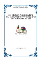 Các mô hình phân phối thuốc từ nhà sản xuất đến người tiêu dùng tại việt nam và trên thế giới