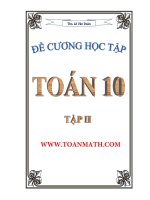 Đề cương học tập môn toán lớp 10   Lê Văn Đoàn (tập 2)