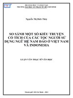 So sánh một số kiểu truyện cổ tích của các tộc người sử dụng ngữ hệ nam đảo ở việt nam và indonesia 