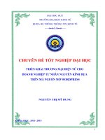 TRIỂN KHAI THƯƠNG mại điện tử CHO DOANH NGHIỆP tư NHÂN NGUYÊN KÍNH dựa TRÊN mã NGUỒN mở WORDPRESS