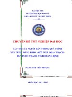 Vai trò của người dân trong quá trình xây dựng nông thôn mới ở xã hoàn trạch – huyện bố trạch – tỉnh quảng bình