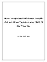 Một số biện pháp quản lý đào tạo theo giáo trình mới ở khoa tự nhiên trường CĐSP bà rịa   vũng tàu 
