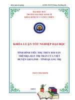 Tình hình tiêu thụ thủy hải sản trên địa bàn TT cửa việt – huyện gio linh – tỉnh quảng trị
