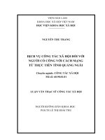 Dịch vụ công tác xã hội đối với người có công với cách mạng từ thực tiễn tỉnh quảng ngãi