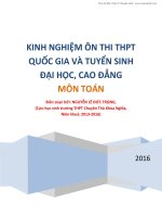 Kinh nghiệm giải Oxy và phương trình trong đề thi quốc gia  Nguyễn Lê Đức Trọng