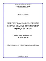 Giải pháp đảm bảo chất lượng đào tạo của các trườngkhoa đại học sư phạm (TT)