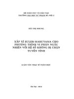 Luận văn thạc sĩ xấp xỉ euler   maruyama cho phương trình vi phân ngẫu nhiên với hệ số không bị chặn tuyến tính 