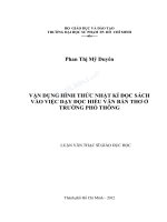 Vận dụng hình thức nhật kí đọc sách vào việc dạy đọc hiểu văn bản thơ ở trường phổ thông 