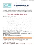 Một số phương pháp xử lý phương trình sau khi trục căn  Nguyễn văn hoàng