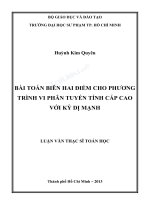 Bài toán biên hai điểm cho phương trình vi phân tuyến tính cấp cao với kỳ dị mạnh 