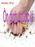 bài giảng liên môn tích hợp ngữ văn 8 bài 12  ôn DỊCH, THUỐC lá