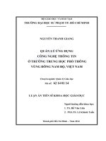 Quản lý ứng dụng công nghệ thông tin ở trường trung học phổ thông vùng đông nam bộ, việt nam 