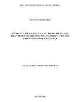 LUẬN VĂN THẠC SĨ Công tác dân vận của các đảng bộ xã, thị trấn ở huyện Chương Mỹ, thành phố Hà Nội trong giai đoạn hiện nay