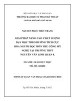 giải pháp nâng cao chất lượng dạy học theo hướng tích cực hóa người học môn thủ công mỹ nghệ tại trường thpt nguyễn văn linh quận 8