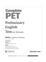 PET test (reading and writing)