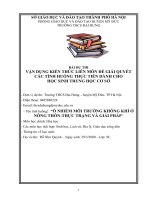 VẬN DỤNG KIẾN THỨC LIÊN môn để GIẢI QUYẾT các TÌNH HUỐNG (hóa học 9) tô NHIỄM môi TRƯỜNG KHÔNG KHÍ ở NÔNG THÔN THỰC TRẠNG và GIẢI PHÁP 